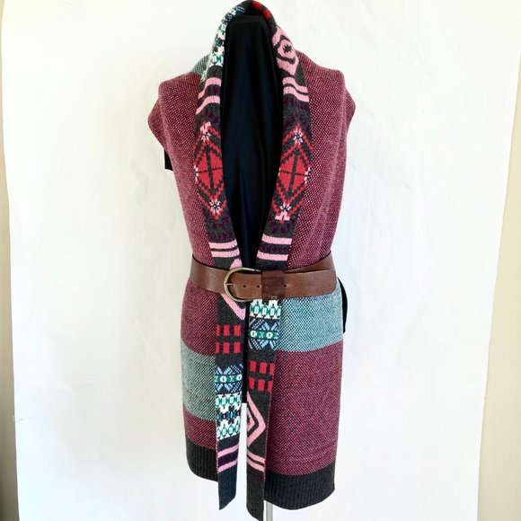 J Crew Multicolor Colorful Fair Isle Lambs Wool Cashmere Blend Scarf Extra Long - Picture 8 of 16